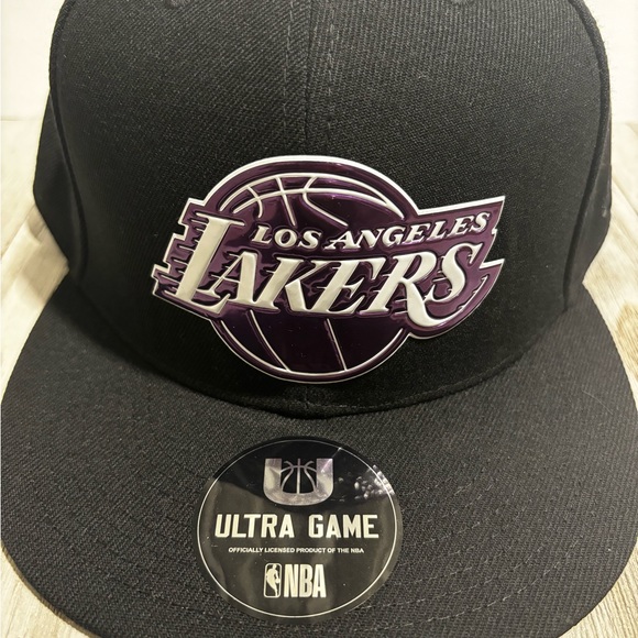 Ultra Game NBA Los Angeles Lakers Black adjustable backsnap hat / cap basketball - Picture 2 of 5